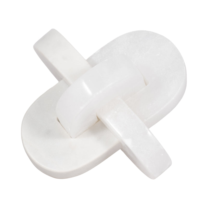 6 Alabaster And Marble Curved Knot, White