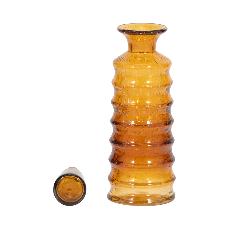 14 Clarimond Ridged Amber Glass Bottle