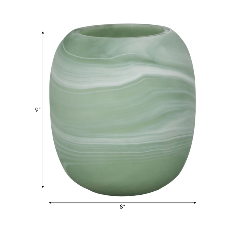 9 Garbo Small Green Glass Vase