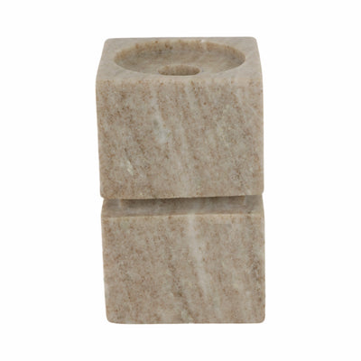 6 Onyx Marble Stacked Cubes Pillar Candleholder,