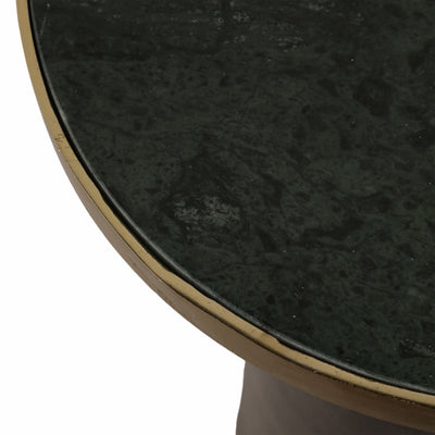 20 Metal Accent Table Green Marble Top, Multi