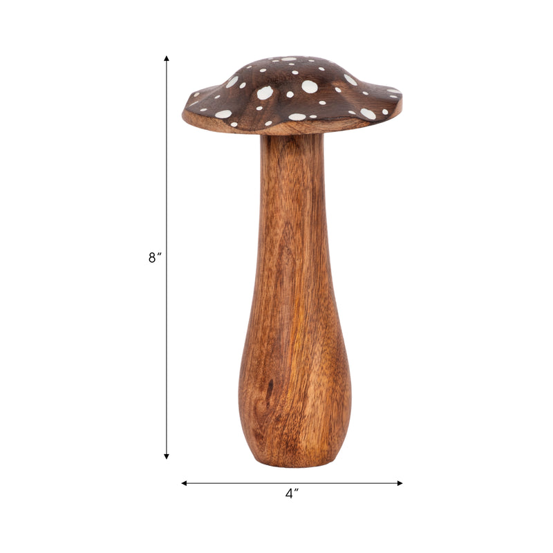 8 Wood Mushroom With White Dots, Brown