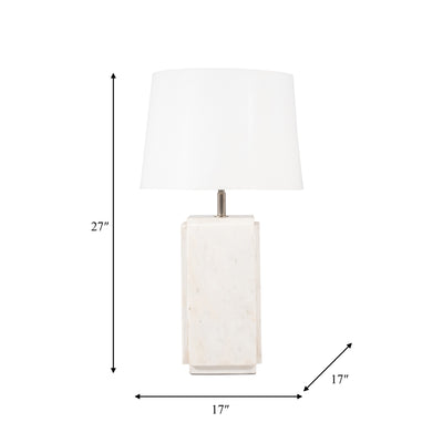 Marble, 27h Fluted Table Lamp, White/offwht, 2bx