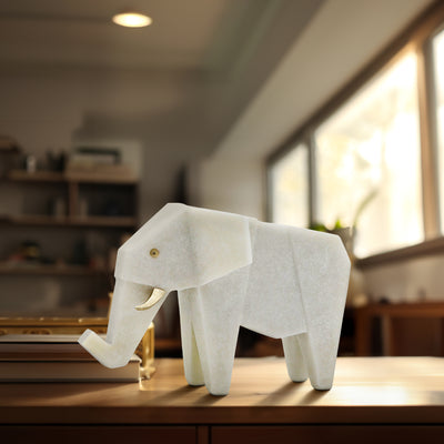 11 ANDORA ELEPHANT STATUARY, WHITE