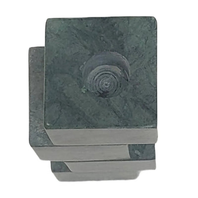 8x3 Stacked Cube Marble Taper Holder, Green