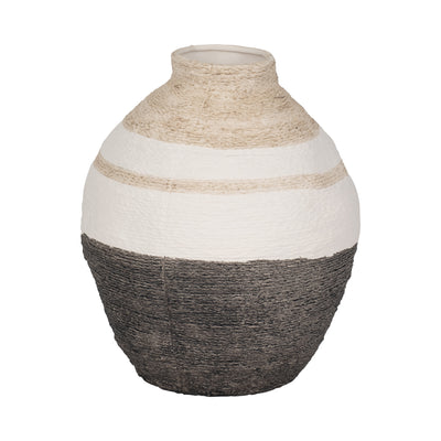 12 Striped Woven Textured Vase, Multi