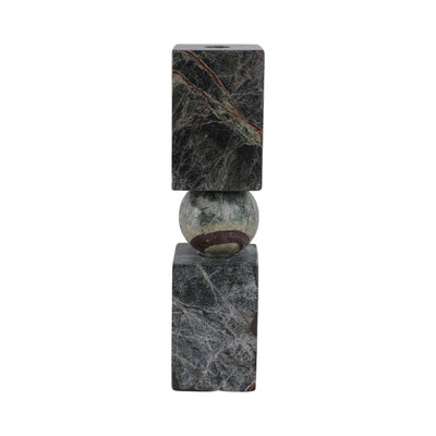 12x3 Chunky Marble Taper Holder, Forest Green