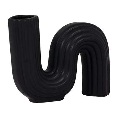 CER, 6 LOOPY VASE, BLACK