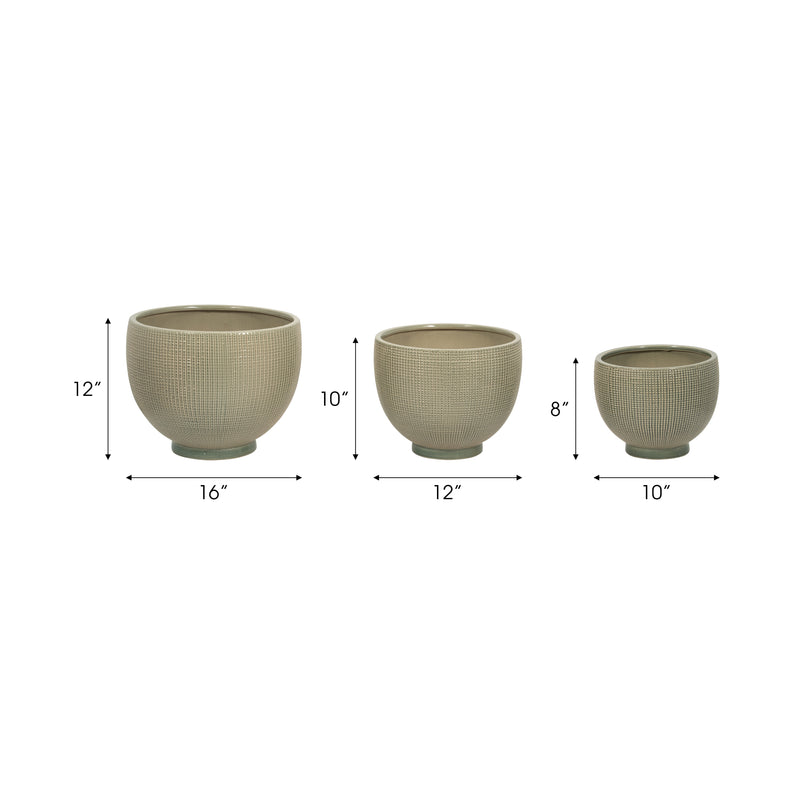 DEMPSEY GREEN PLANTERS - SET OF 3