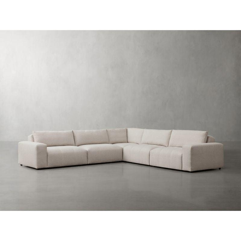 Modern Chanel L-Shape Sofa- Beige - 312x312x85x85 cm - By Alhome