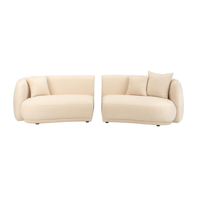 4-SEAT CURVED SOFA, IVORY/BEIGE