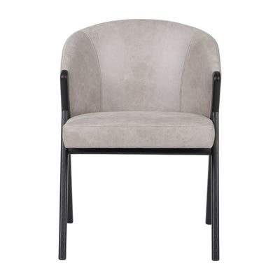 31 Astra Suede Wood Accent Chair, Ivory