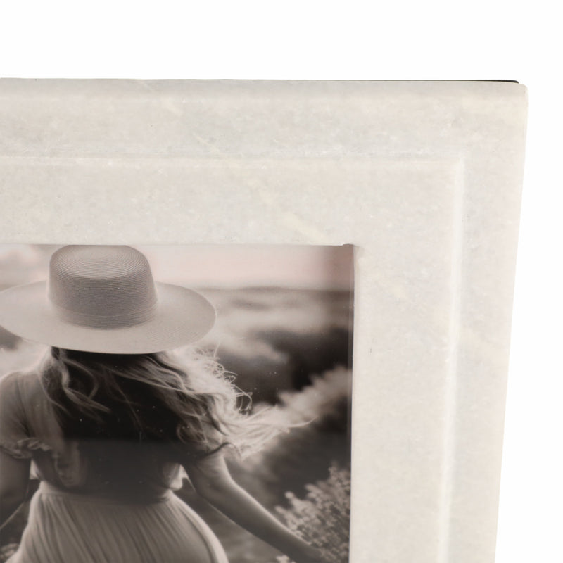 5x7 Marble Border Photo Frame, White