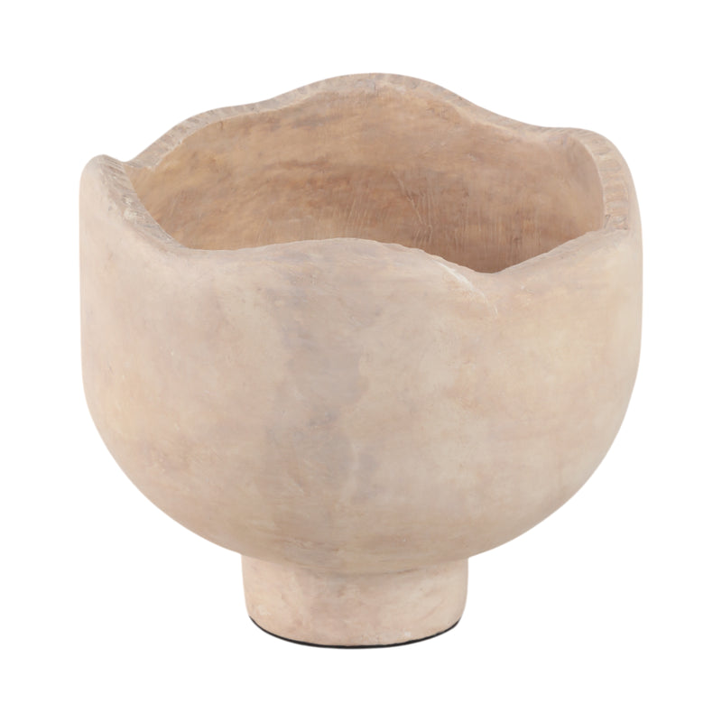 12 Cement Rounded Bowl, Ivory