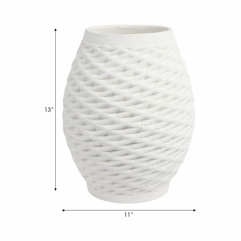 13talland Small 3d Printed Porcelain Vase, Ivory