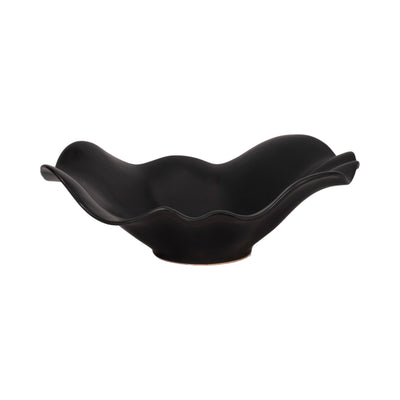 18 Ruffled Edge Bowl Matte Finish, Black