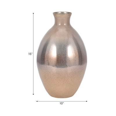 GLASS, 15 BULBOUS VASE, CHAMPAGNE