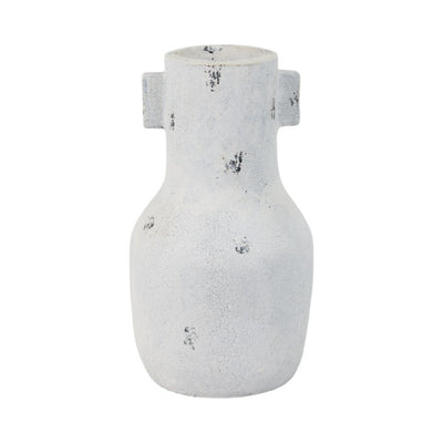 14 Black Patch Modern Terracotta Vase, Ivory/blk