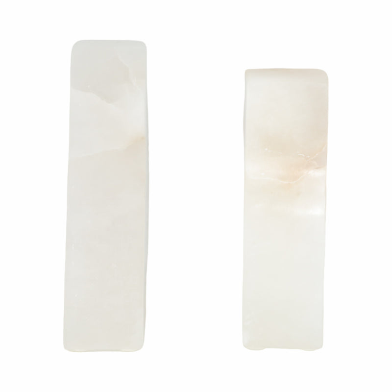 S/2 5 Alabaster Triangular Bookends, White