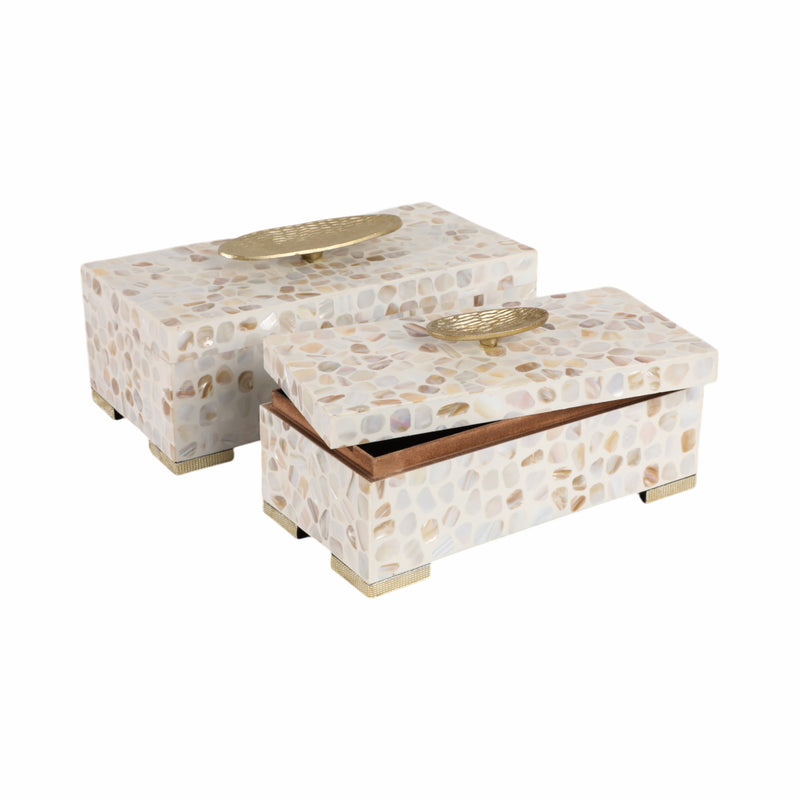 S/2 12/14 Allerd Mother & Pearl Boxes