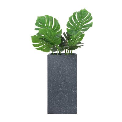 Resin, S/2 11/13D Square Nested Planters, Dk Gray