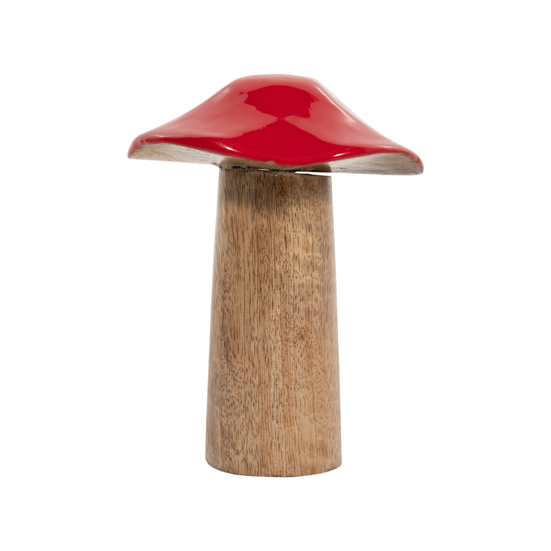 WOOD, 6 TOADSTOOL MUSHROOM, RED