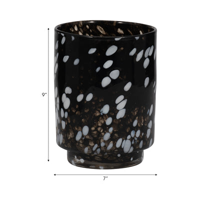 9 Hennie Medium Black & White Glass Vase