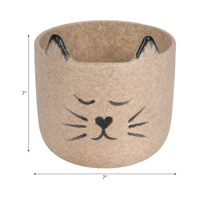 7 Kitty Planter, Tan