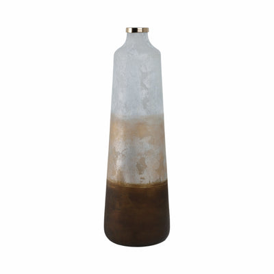 25 Gold Ombre Floor Vase, White/gold