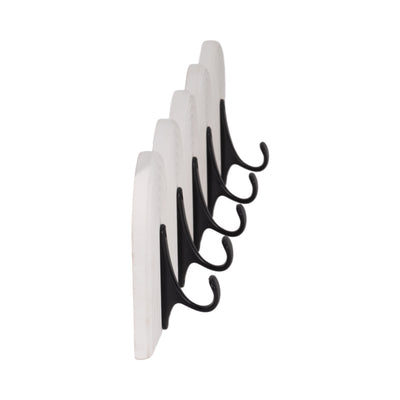 24 5-arch Wall Hooks, White