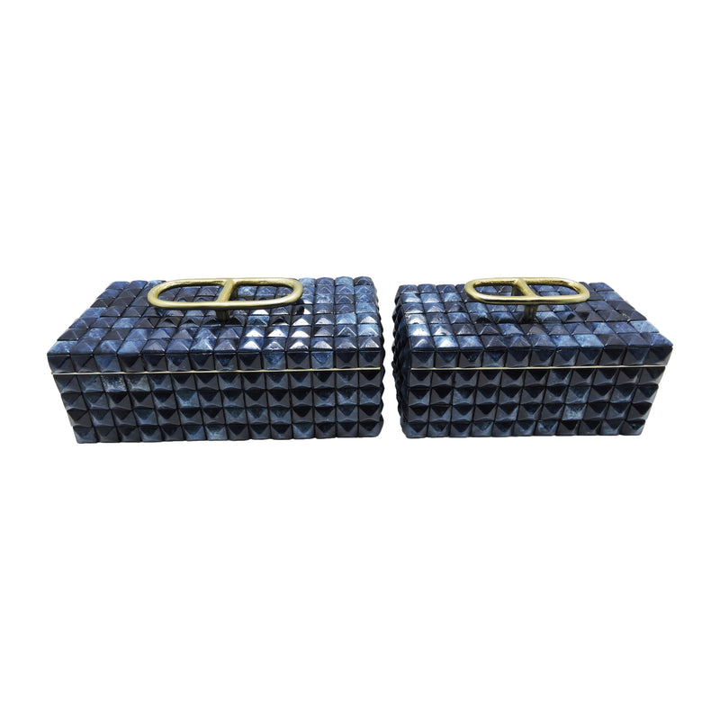 S/2 11/14 Bente Blue Resin Boxes