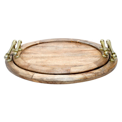 S/2 25/29 Cylde Wood Trays, Natural