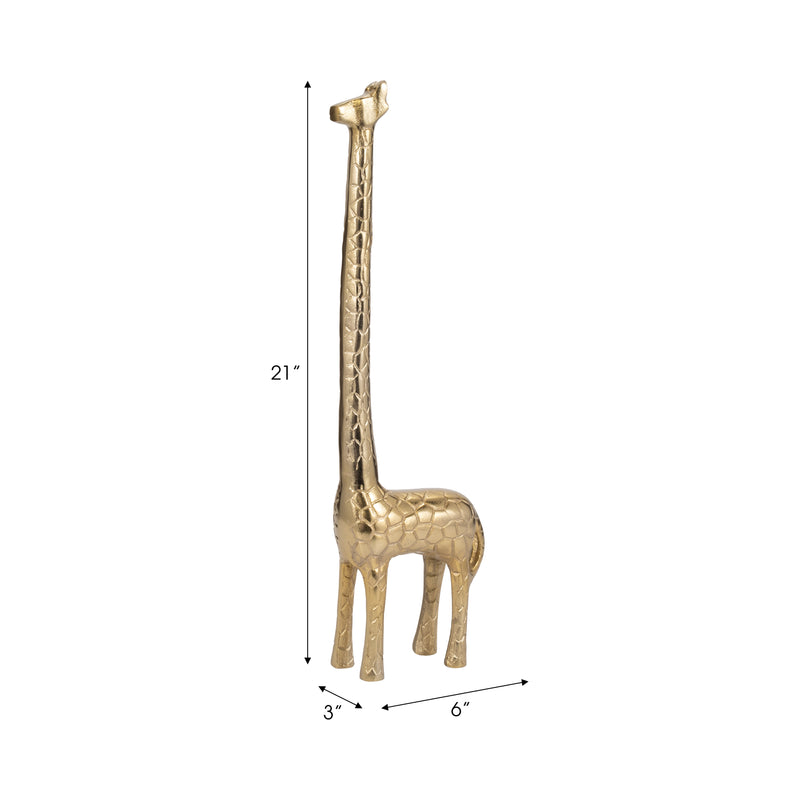 Metal, 21 Long Neck Giraffe, Gold