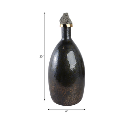 20 Arielle Large Pyrite Stone And Glass Bottle