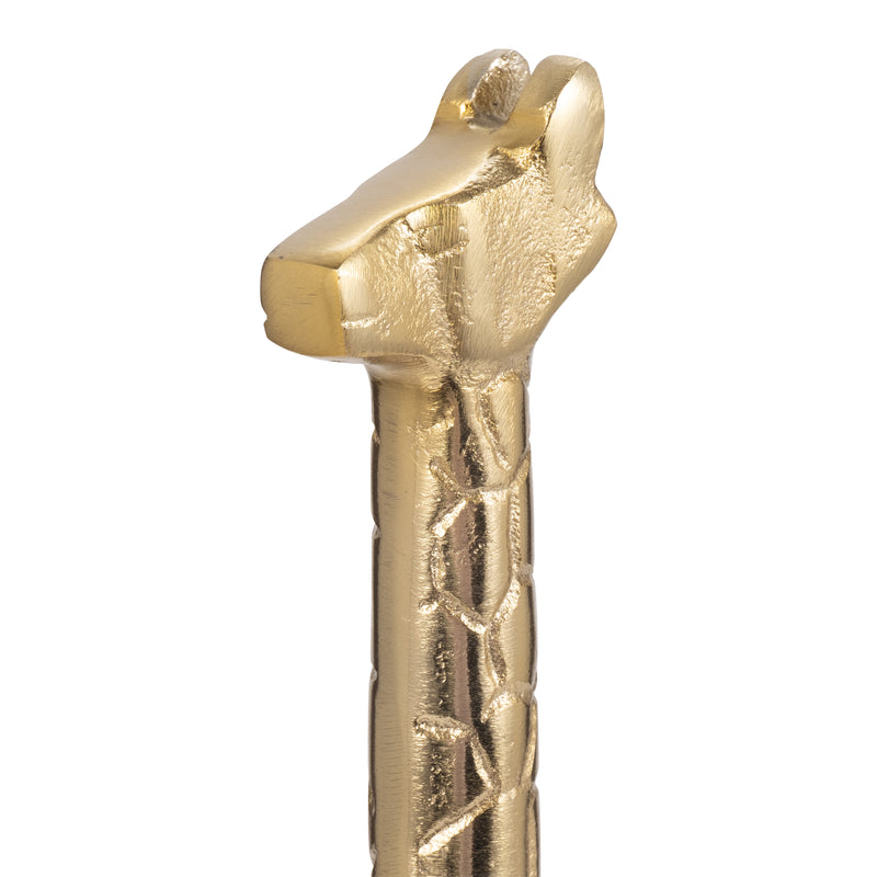 Metal, 21 Long Neck Giraffe, Gold