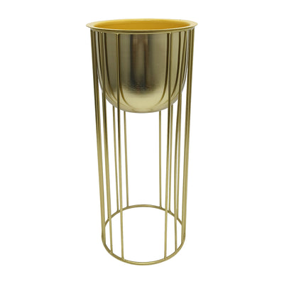 Metal, S/3 16/20/24 Raised Planters, Gold