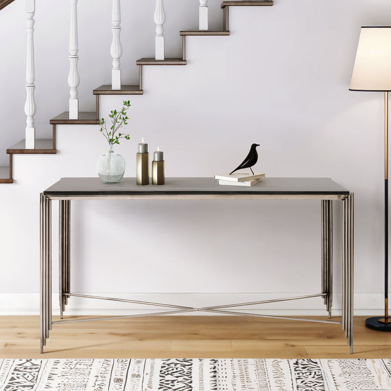 54 Aldine Stainless Steel Console Table