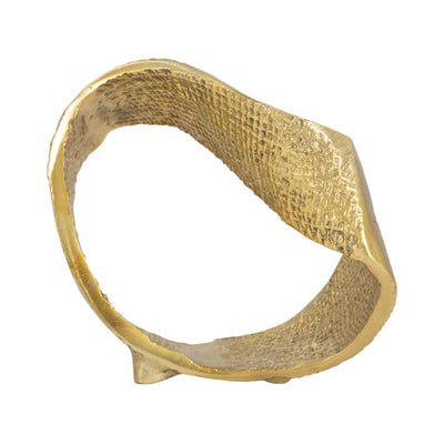 Metal, 8 Twisted Hammered Ring, Gold