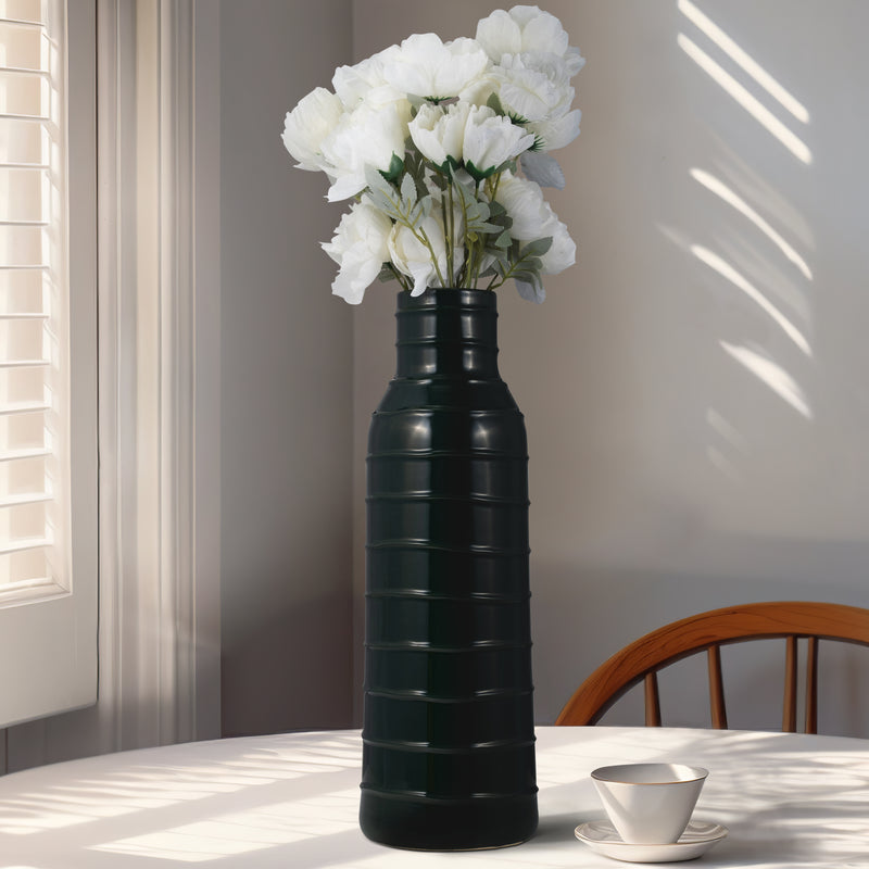 CER, 20H TRIBAL VASE, FOREST GREEN