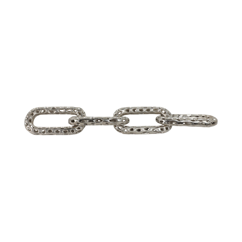 25x4 Pierced Metal 4-chain Link Object, Silver