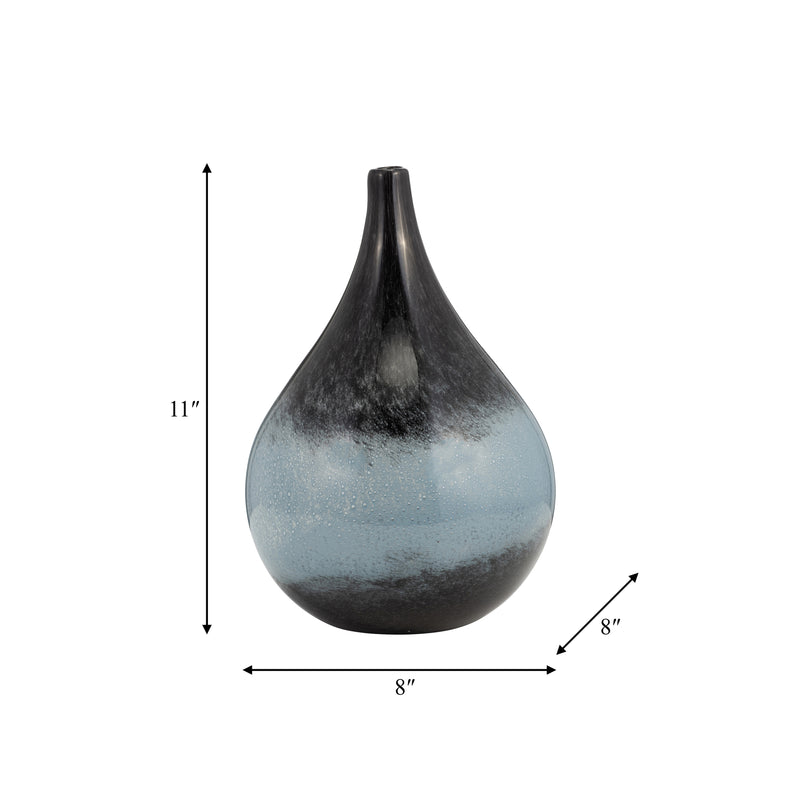 GLASS, 12 VASE BLUE OMBRE