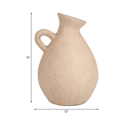 TERRACOTTA, 19 ORGANIC JUG WITH HANDLE, IVORY