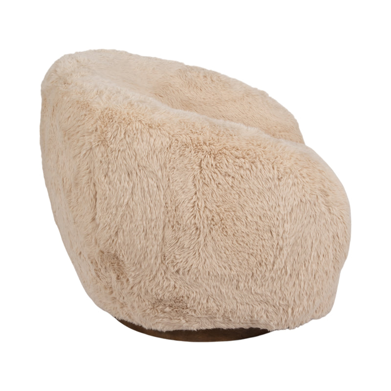 Roundback Swivel Chair, Sand