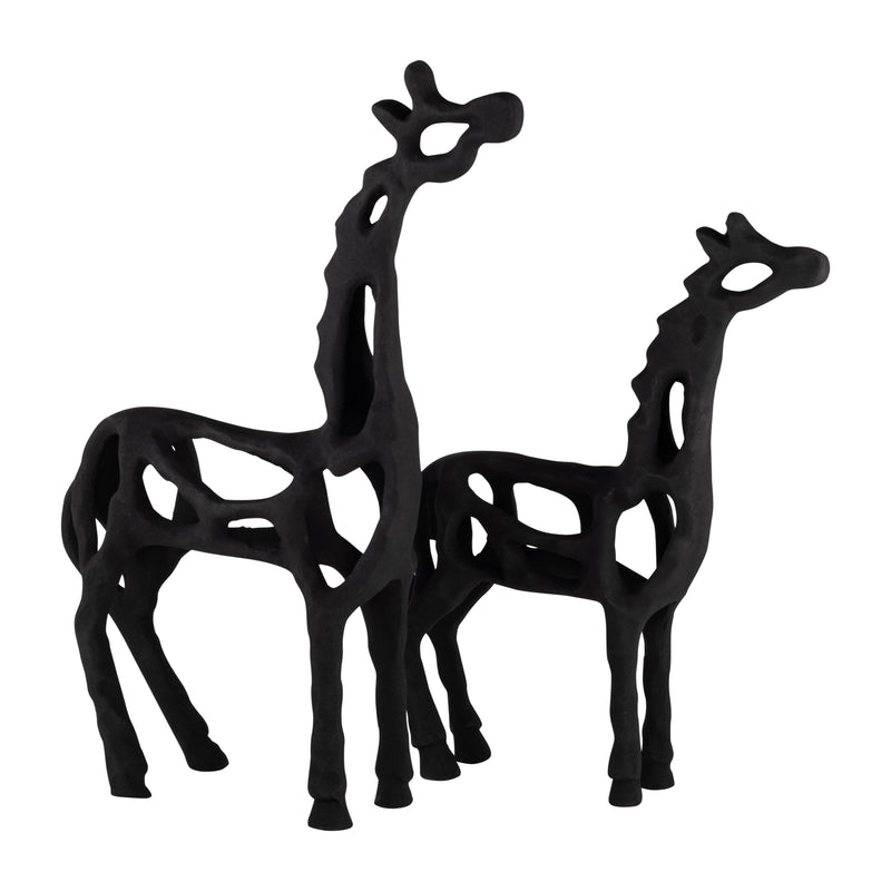 METAL,13H,GIRAFFE ILLUSION SCULPTURE,BLACK