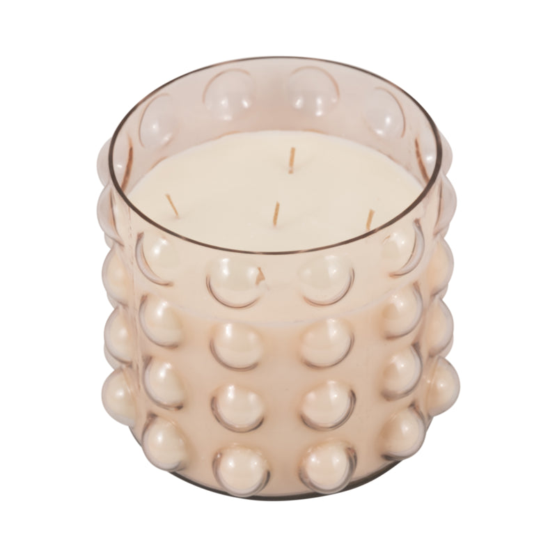 Glass, 9 81 Oz Bubble Candle, Pink