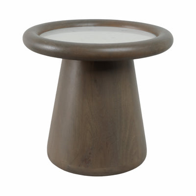 20 Aleena Wood And Marble Accent Table, Brwn