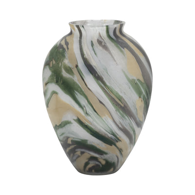 Marco Glass, 12 Marbled Look Vase, Multi