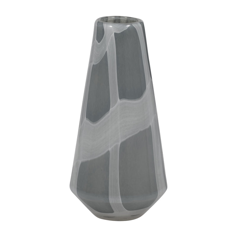 11 VICTORIA LARGE GRAY GLASS VASE