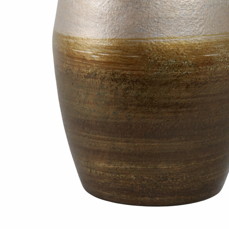 21gold Ombre Metal Hourglss Vase,wht/gld