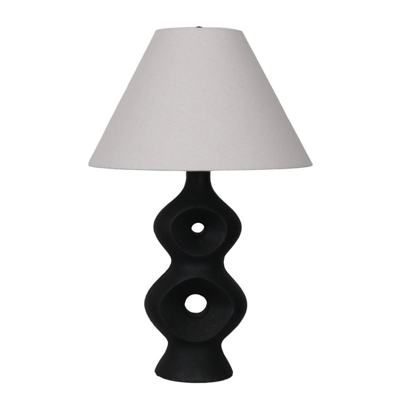 28 Open Cut-out 8 Table Lamp, Black/tan